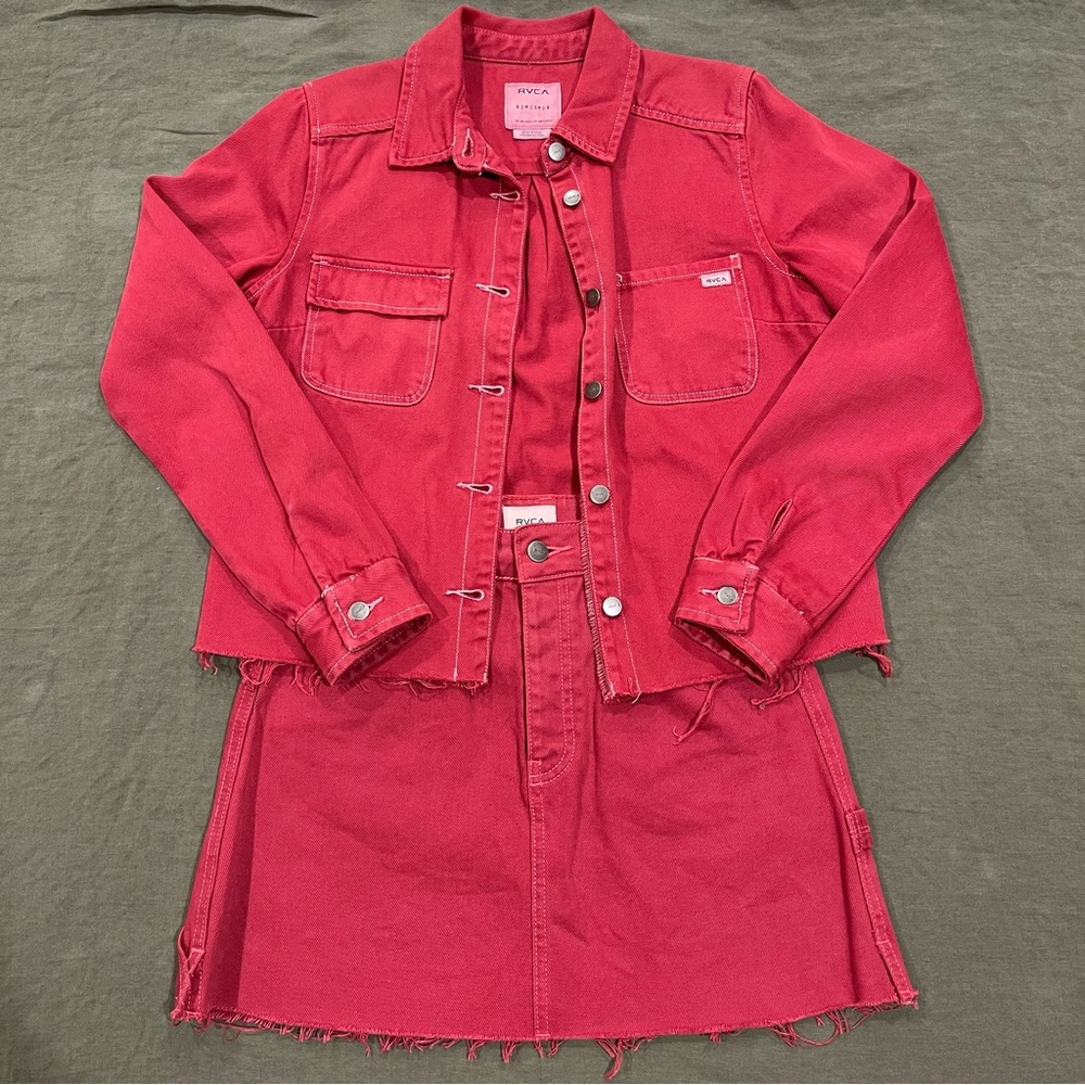 RVCA Denim Jacket and Skirt Set